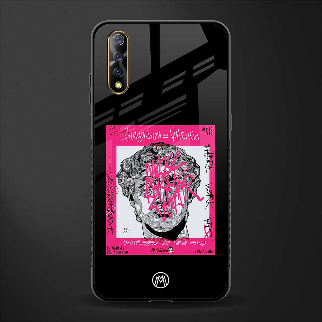 scribbled david michelangelo glass case for vivo s1 image