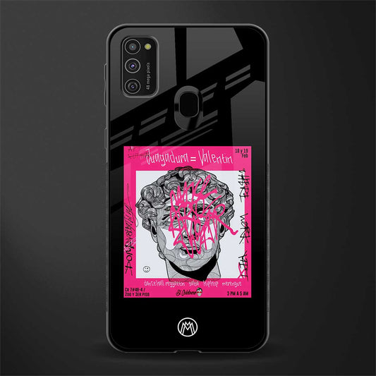 scribbled david michelangelo glass case for samsung galaxy m21 image