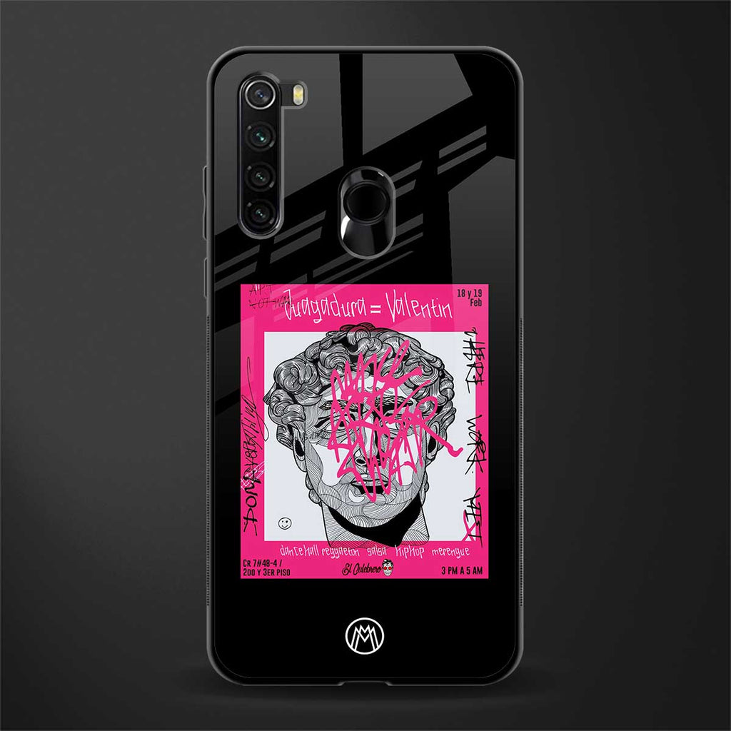 scribbled david michelangelo glass case for redmi note 8 image