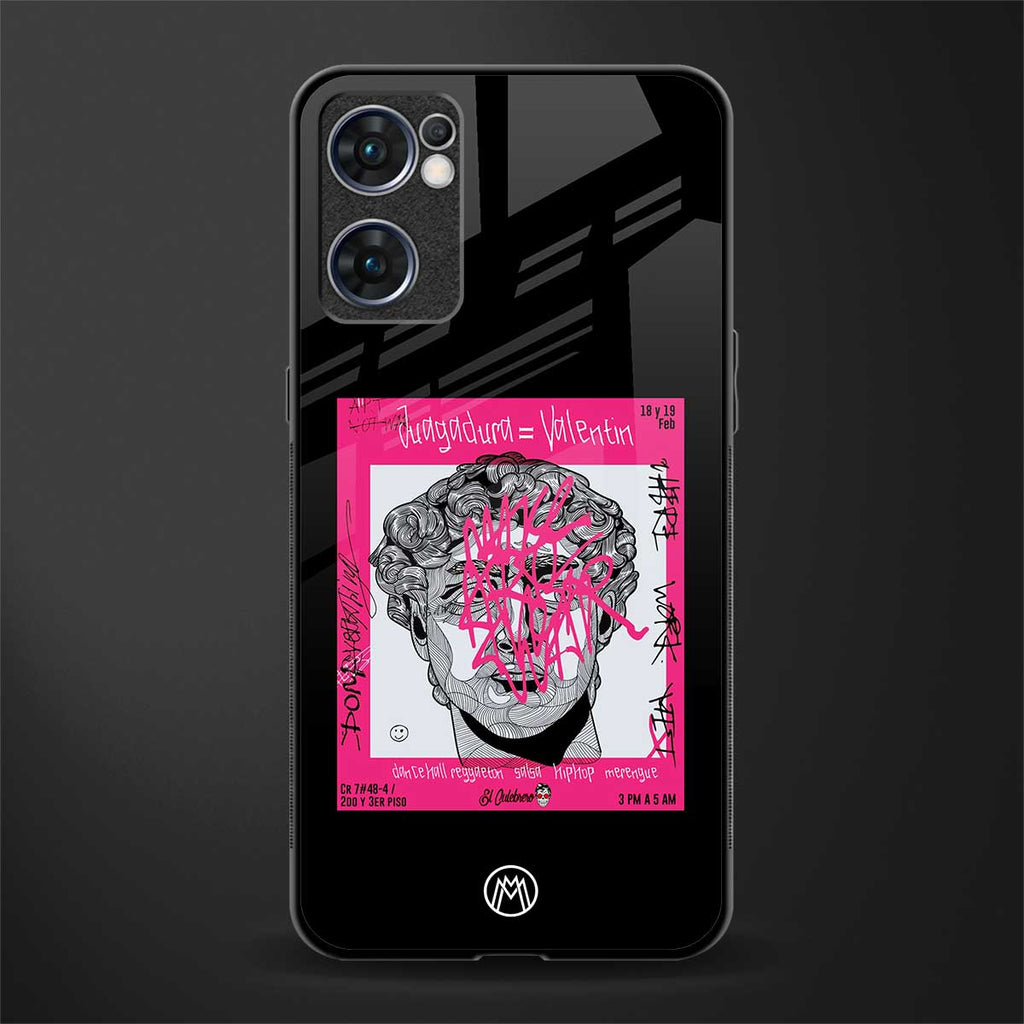 scribbled david michelangelo glass case for oppo reno7 5g image
