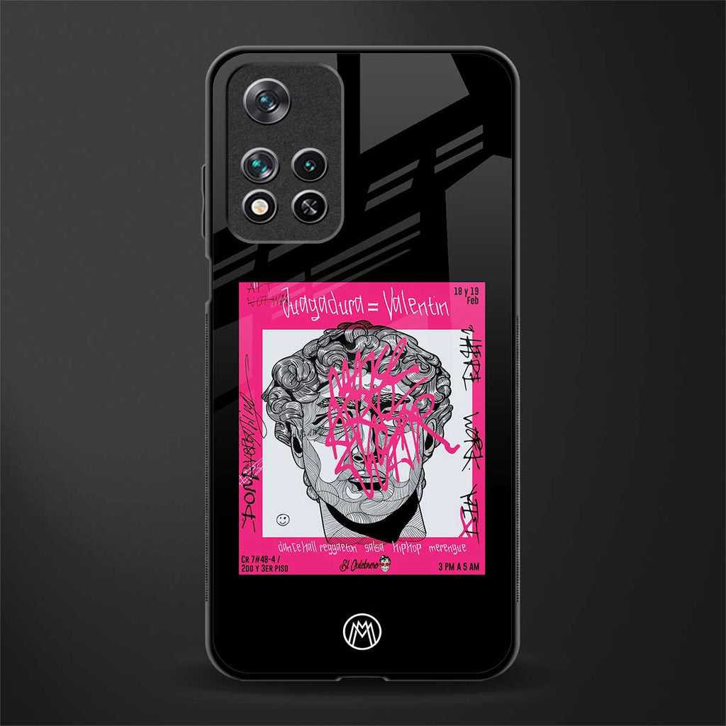 scribbled david michelangelo glass case for xiaomi 11i 5g image