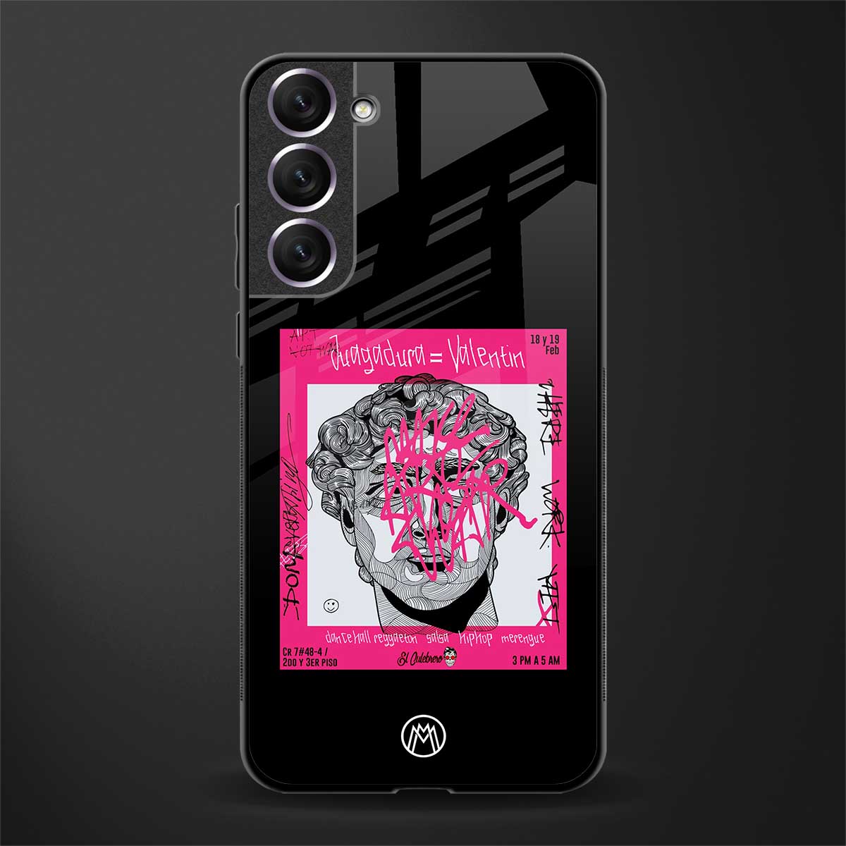 scribbled david michelangelo glass case for samsung galaxy s21 plus image