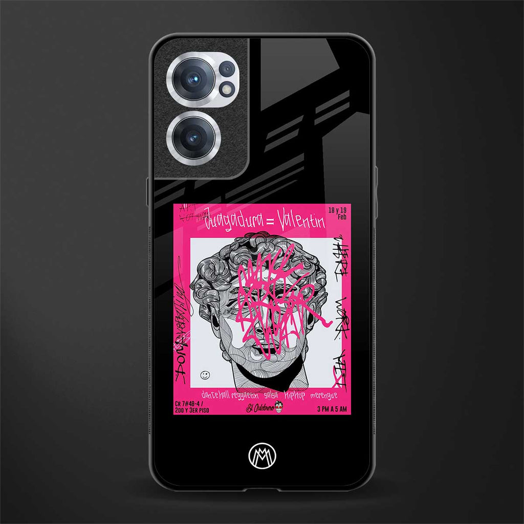 scribbled david michelangelo glass case for oneplus nord ce 2 5g image