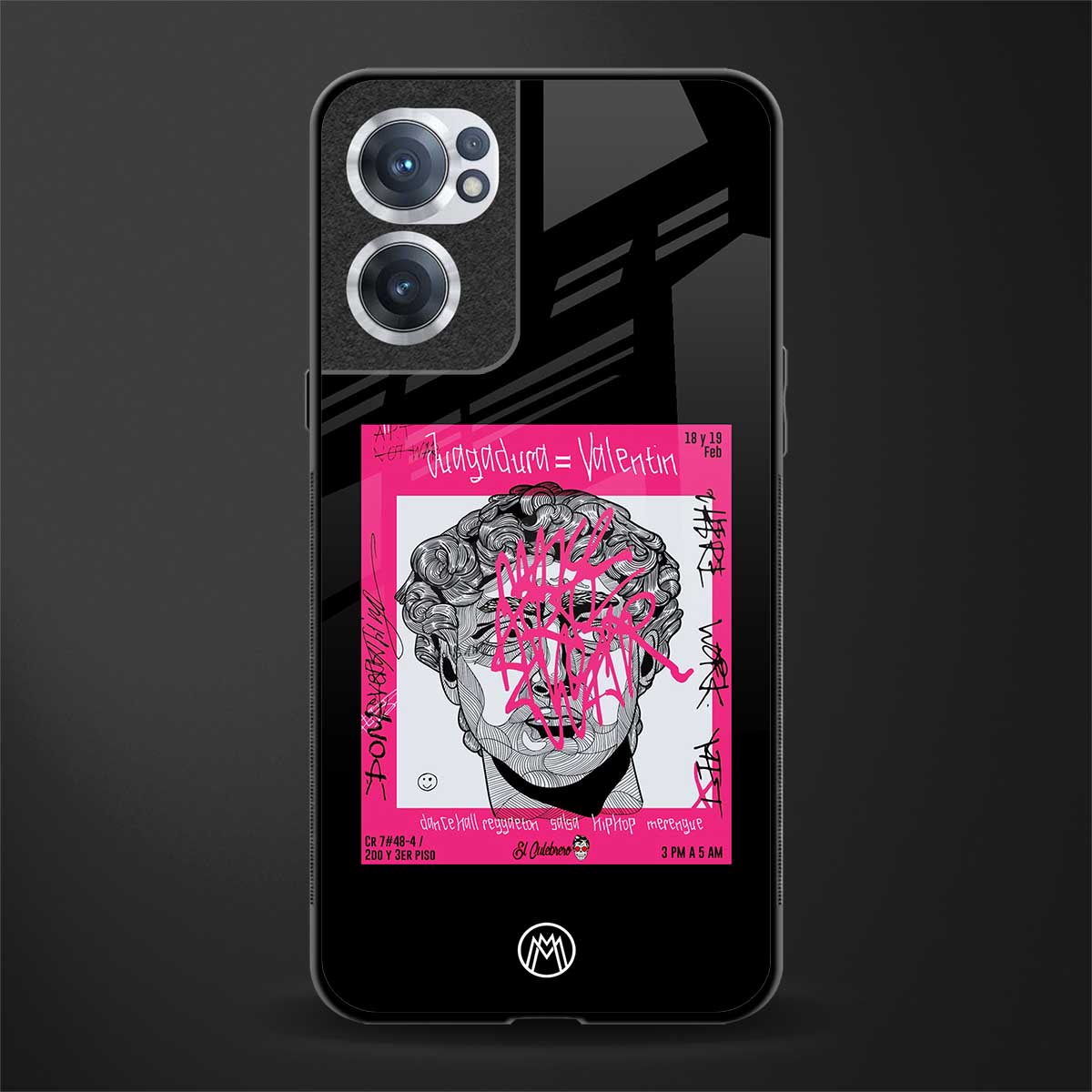 scribbled david michelangelo glass case for oneplus nord ce 2 5g image