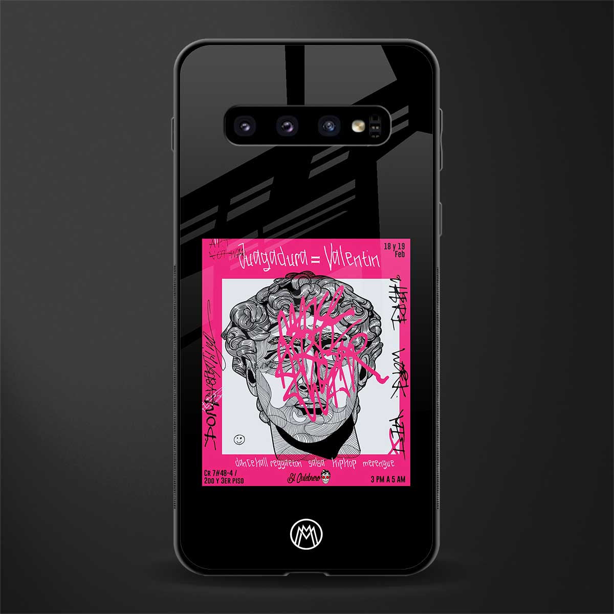 scribbled david michelangelo glass case for samsung galaxy s10 plus image