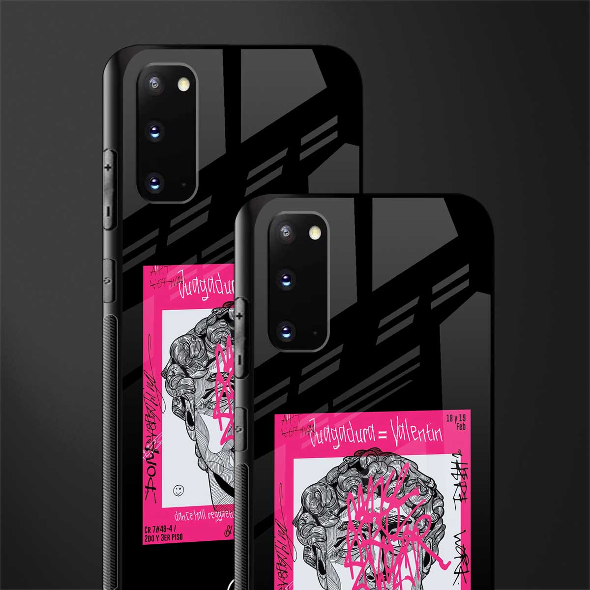 scribbled david michelangelo glass case for samsung galaxy s20 image-2