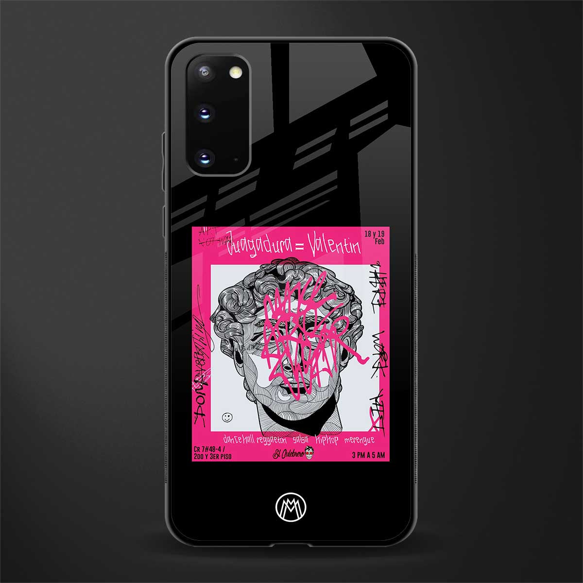 scribbled david michelangelo glass case for samsung galaxy s20 image