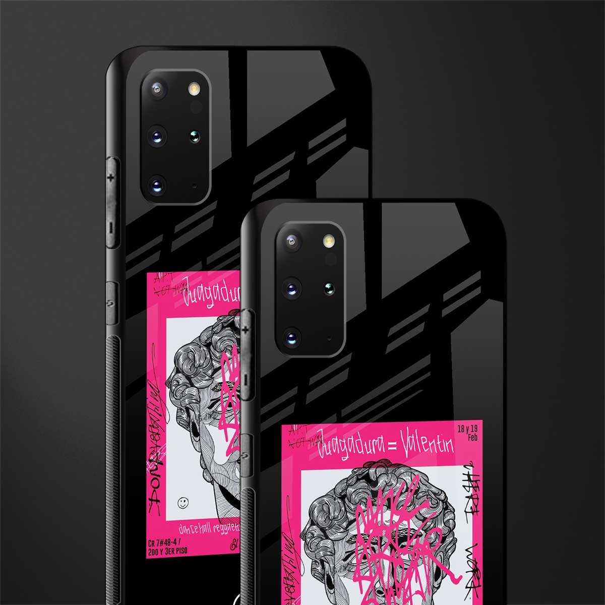 scribbled david michelangelo glass case for samsung galaxy s20 plus image-2