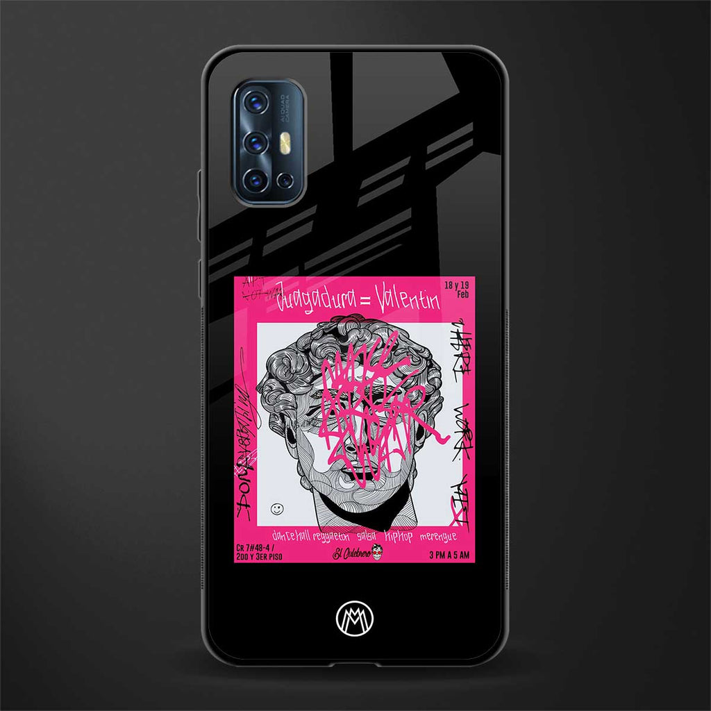 scribbled david michelangelo glass case for vivo v17 image