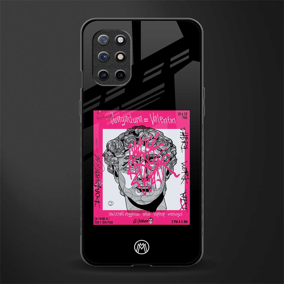 scribbled david michelangelo glass case for oneplus 8t image
