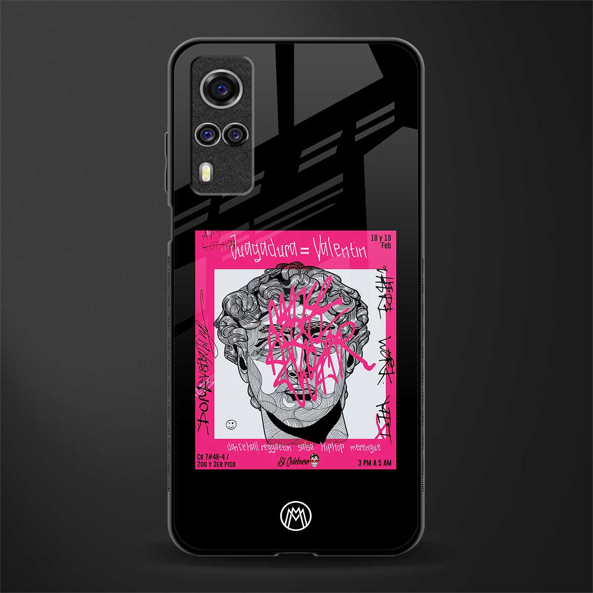 scribbled david michelangelo glass case for vivo y51a image