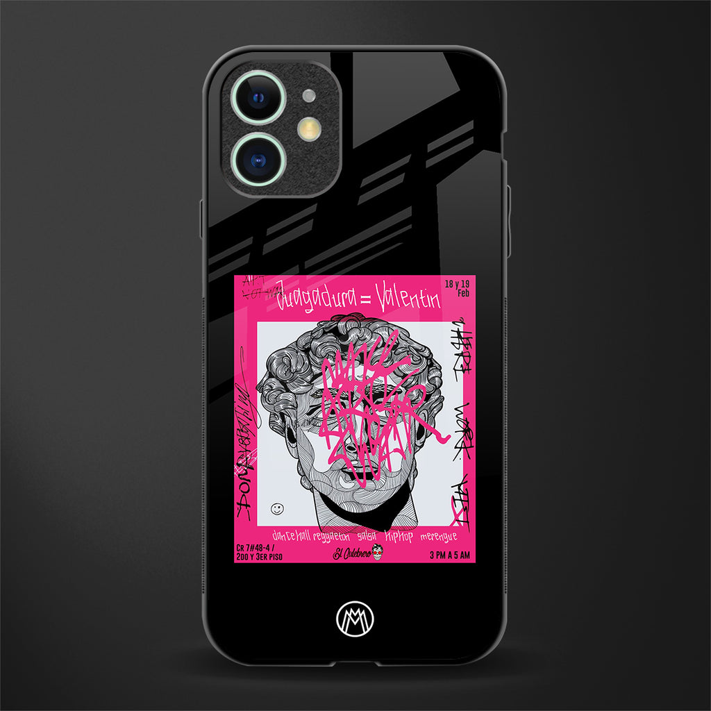 scribbled david michelangelo glass case for iphone 12 mini image