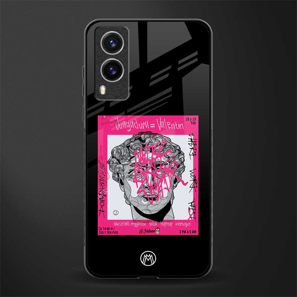 scribbled david michelangelo glass case for vivo v21e 5g image