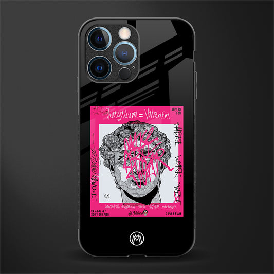 scribbled david michelangelo glass case for iphone 12 pro image
