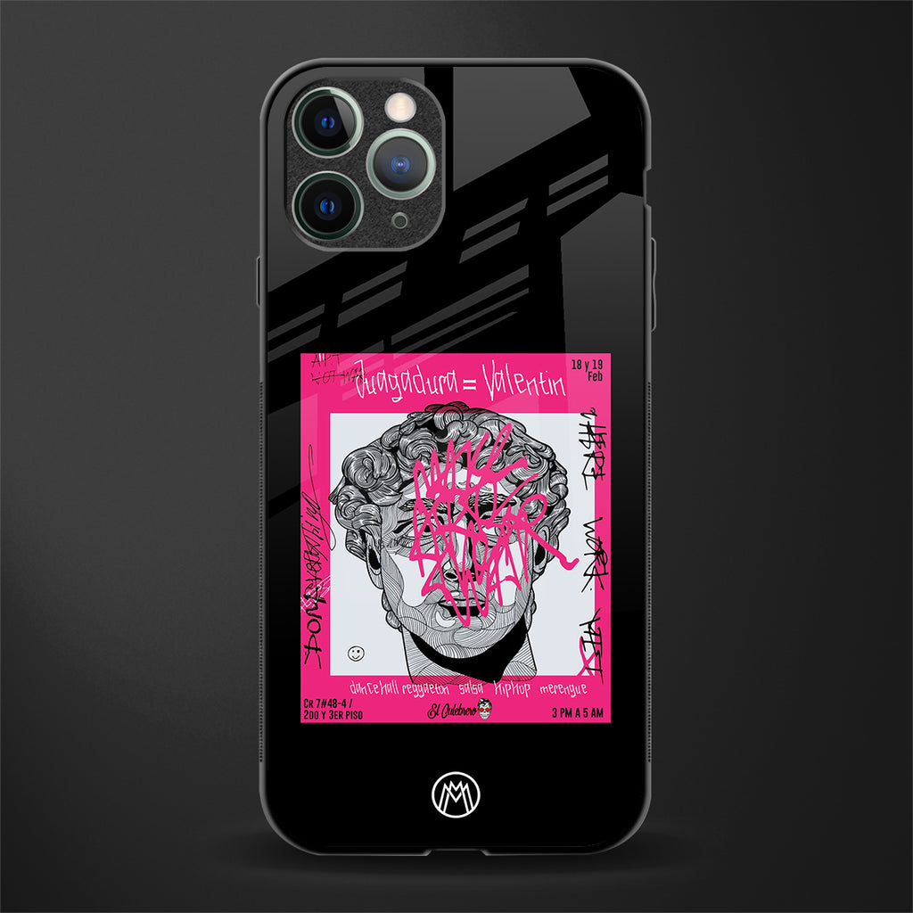 scribbled david michelangelo glass case for iphone 11 pro max image