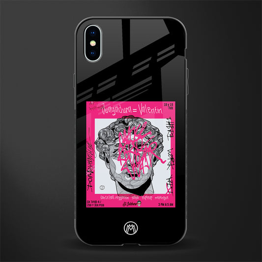 scribbled david michelangelo glass case for iphone xs max image