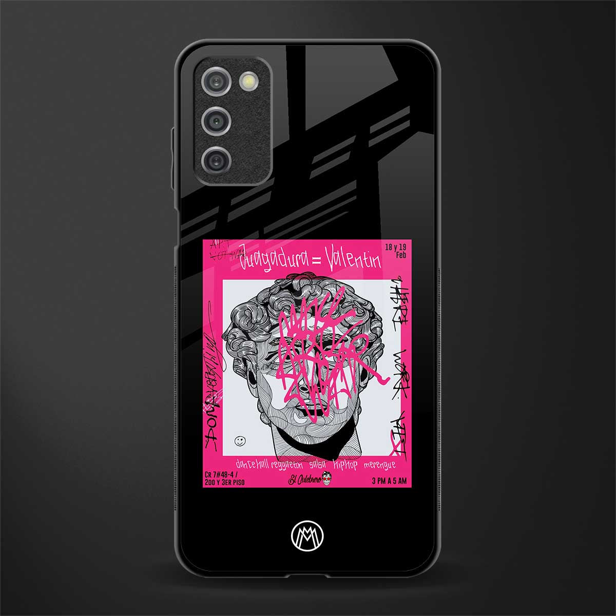 scribbled david michelangelo glass case for samsung galaxy a03s image