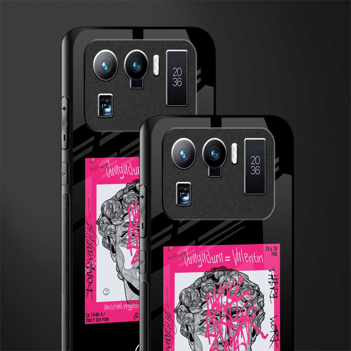 scribbled david michelangelo glass case for mi 11 ultra 5g image-2