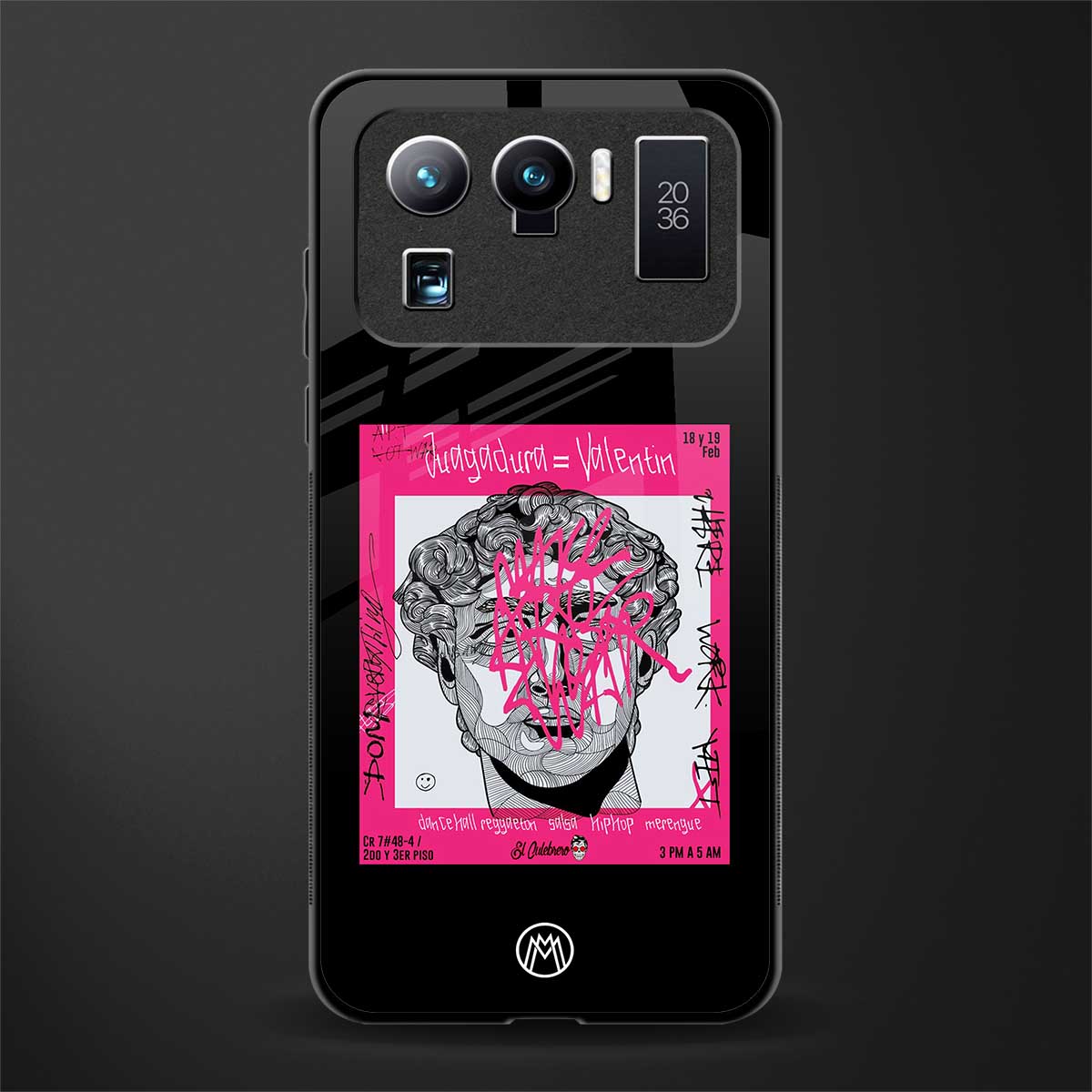 scribbled david michelangelo glass case for mi 11 ultra 5g image