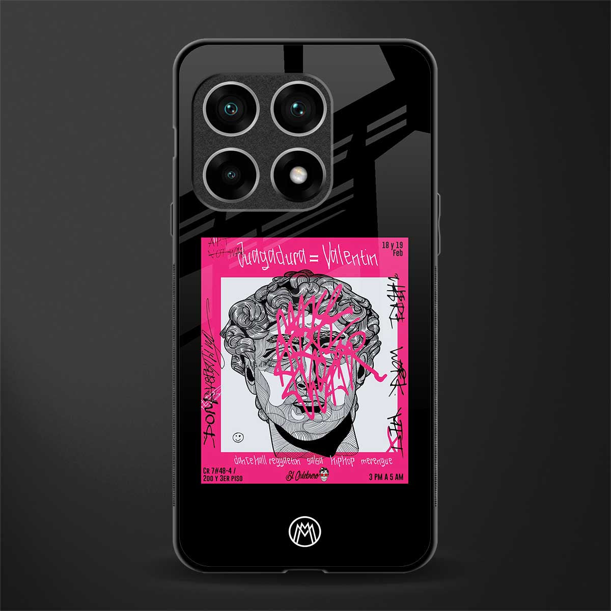scribbled david michelangelo glass case for oneplus 10 pro 5g image
