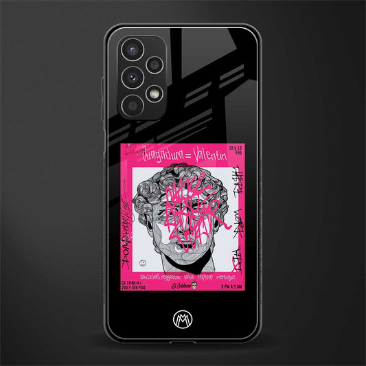 scribbled david michelangelo back phone cover | glass case for samsung galaxy a13 4g