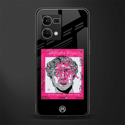 scribbled david michelangelo back phone cover | glass case for oppo f21 pro 4g