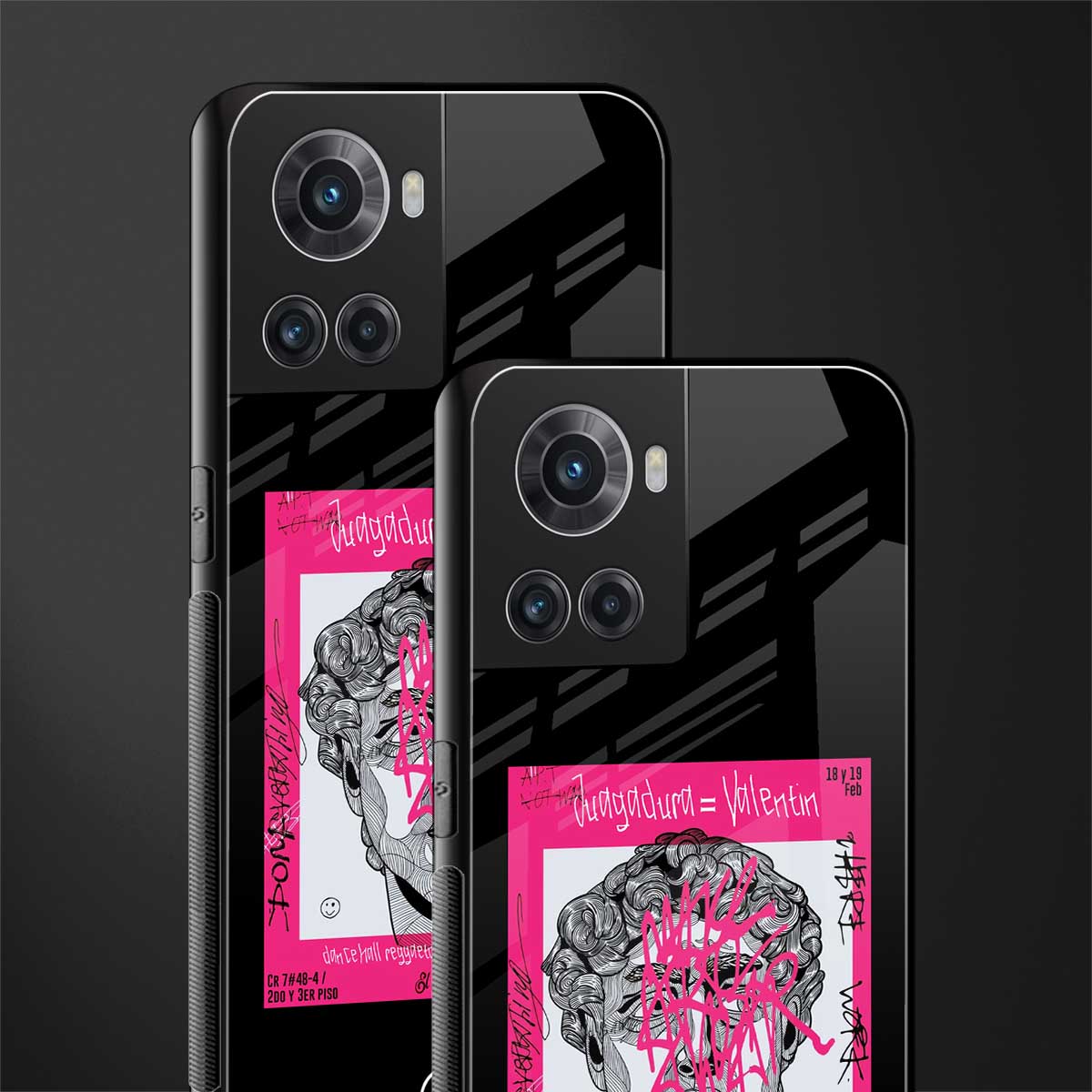 scribbled david michelangelo back phone cover | glass case for oneplus 10r 5g