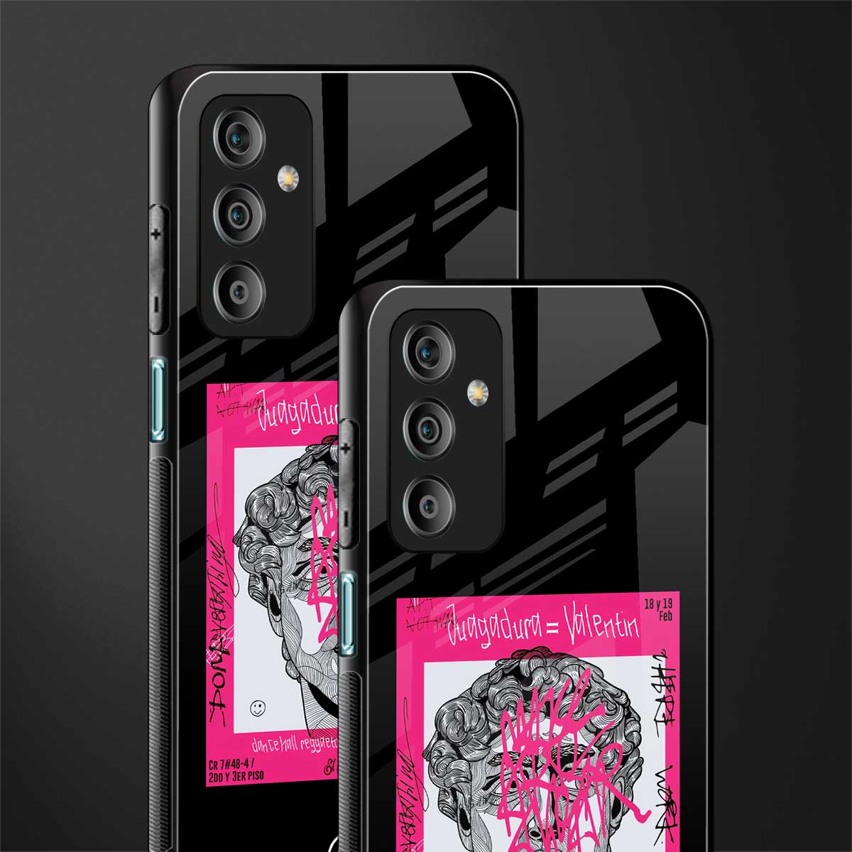 scribbled david michelangelo back phone cover | glass case for samsung galaxy f23 5g