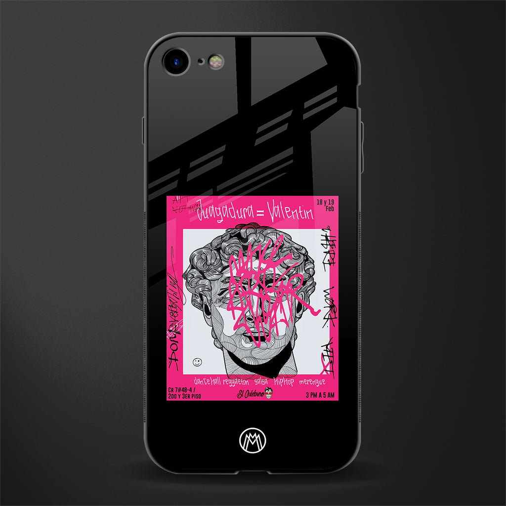 scribbled david michelangelo glass case for iphone se 2020 image