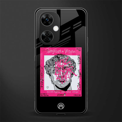 scribbled david michelangelo back phone cover | glass case for oneplus nord ce 3 lite