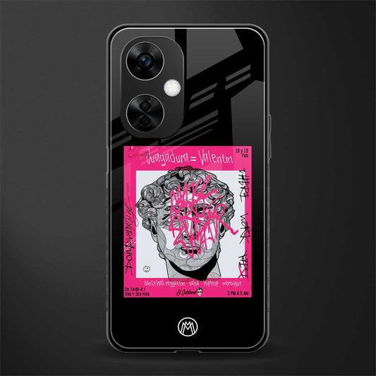 scribbled david michelangelo back phone cover | glass case for oneplus nord ce 3 lite