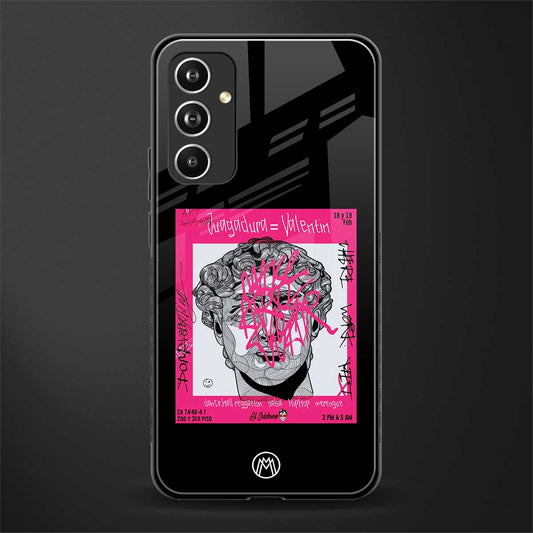 scribbled david michelangelo back phone cover | glass case for samsung galaxy a54 5g