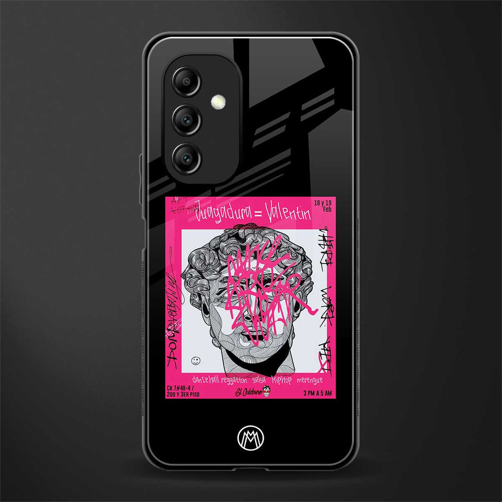 scribbled david michelangelo back phone cover | glass case for samsung galaxy a14 5g