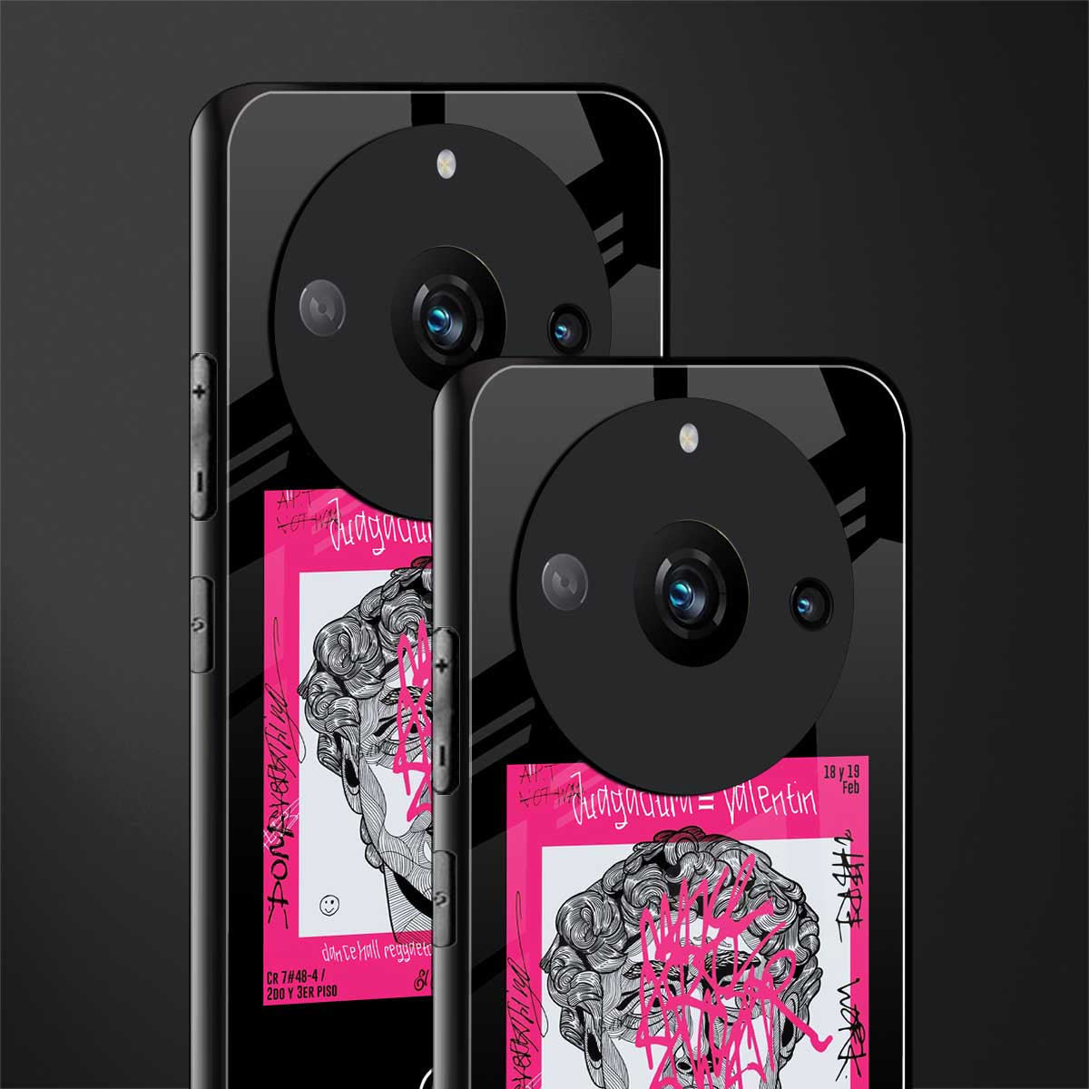 scribbled david michelangelo back phone cover | glass case for realme 11 pro 5g