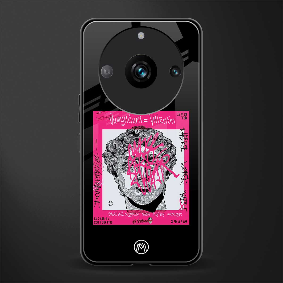 scribbled david michelangelo back phone cover | glass case for realme 11 pro 5g