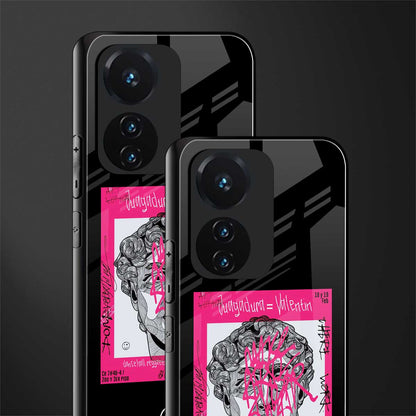 scribbled david michelangelo back phone cover | glass case for vivo t1 44w 4g