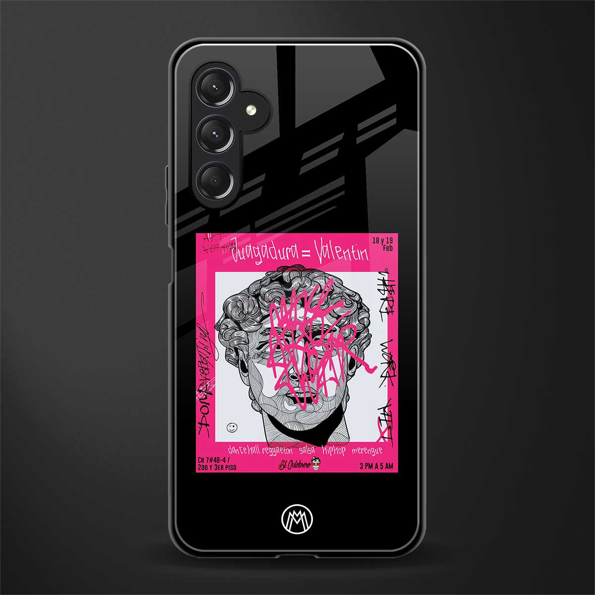 scribbled david michelangelo back phone cover | glass case for samsun galaxy a24 4g