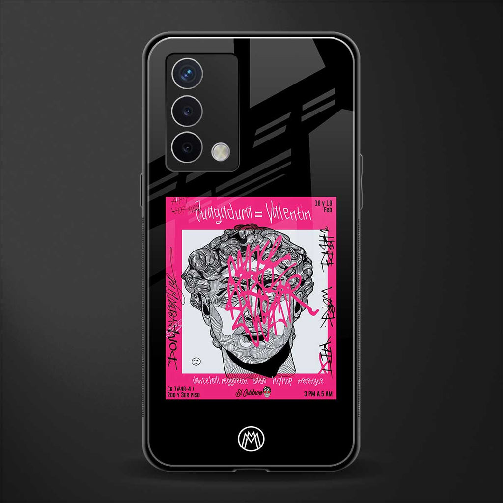 scribbled david michelangelo back phone cover | glass case for oppo a74 4g