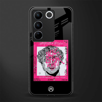 scribbled david michelangelo back phone cover | glass case for vivo v27 pro 5g