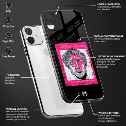 scribbled david michelangelo back phone cover | glass case for vivo t1 44w 4g