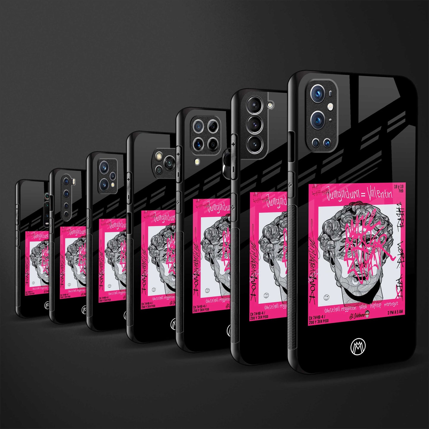 scribbled david michelangelo glass case for iphone 13 image-3