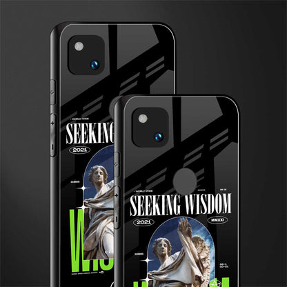 seeking wisdom back phone cover | glass case for google pixel 4a 4g