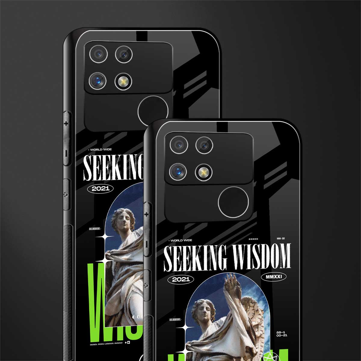 seeking wisdom back phone cover | glass case for realme narzo 50a