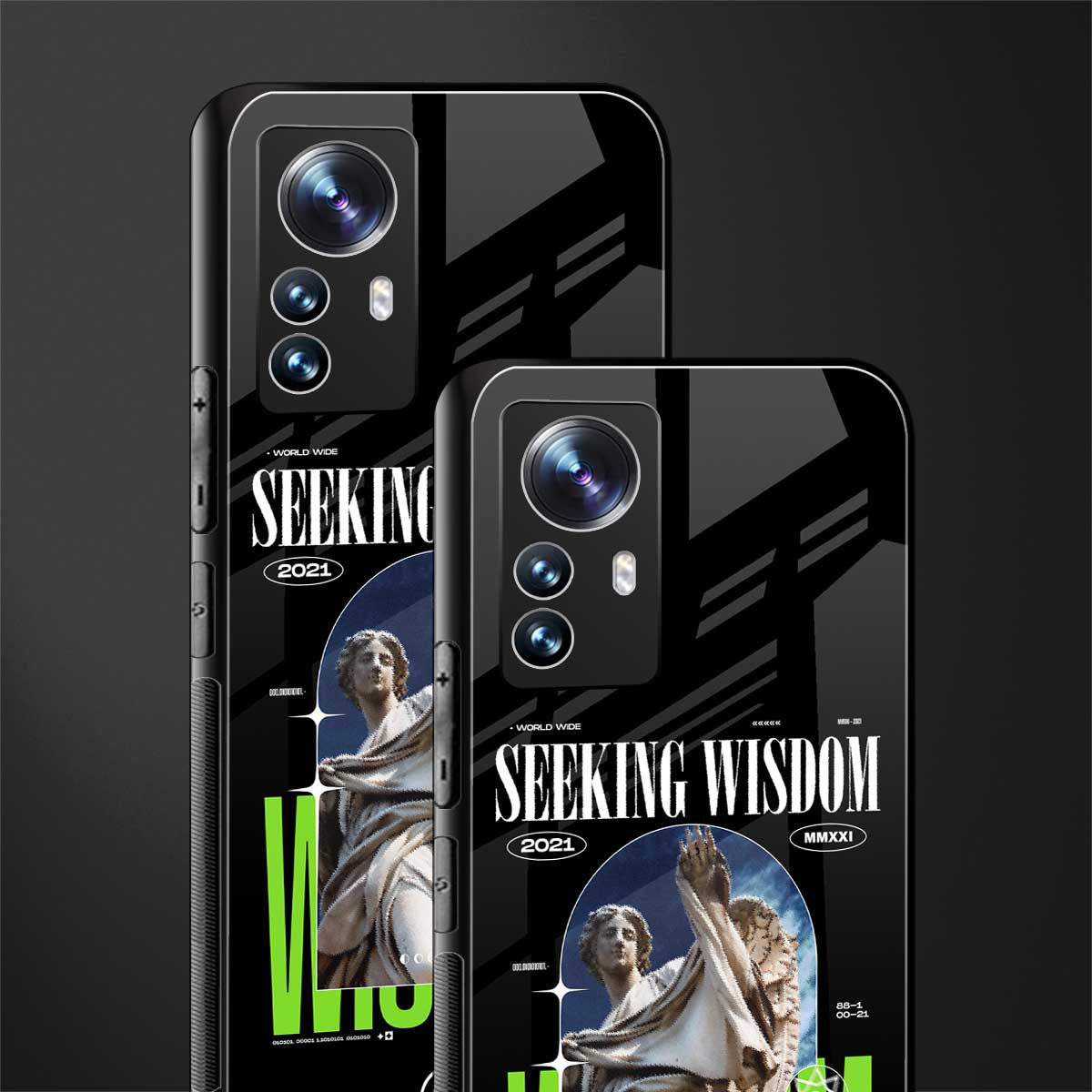 seeking wisdom back phone cover | glass case for xiaomi 12 pro