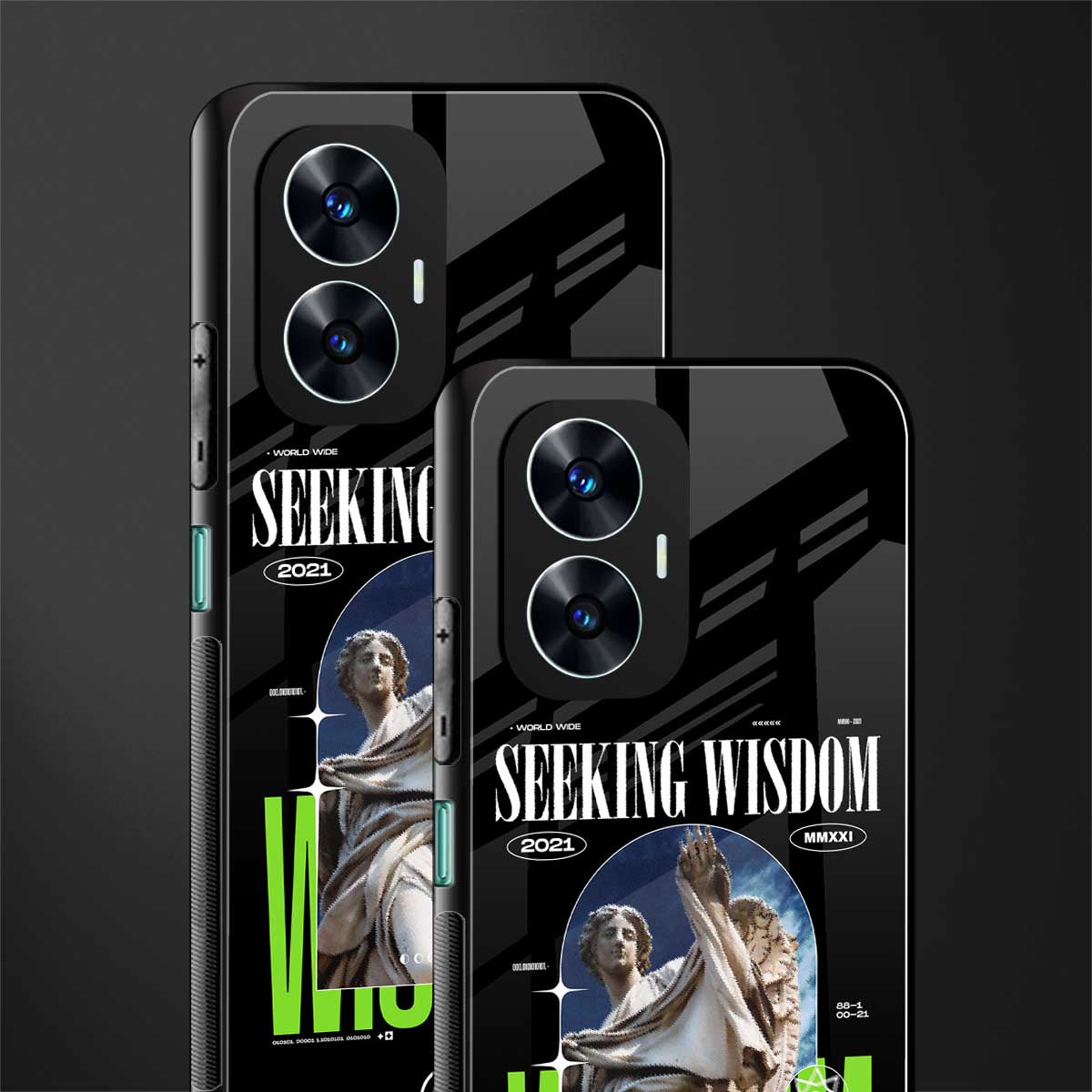 seeking wisdom back phone cover | glass case for realme c55