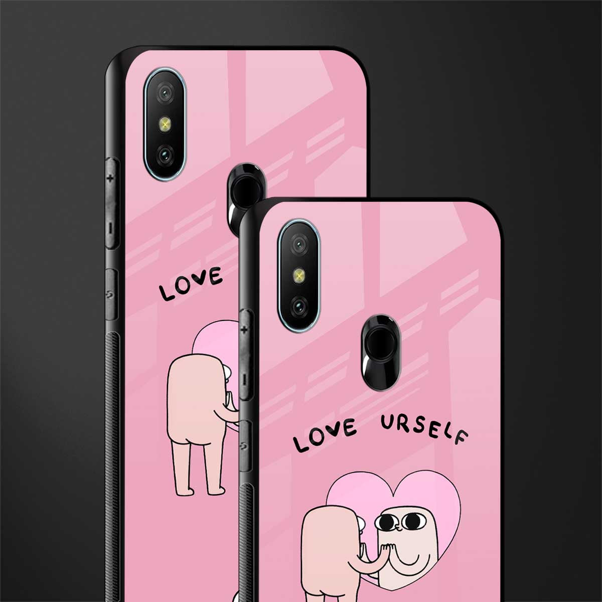 self love glass case for redmi 6 pro image-2