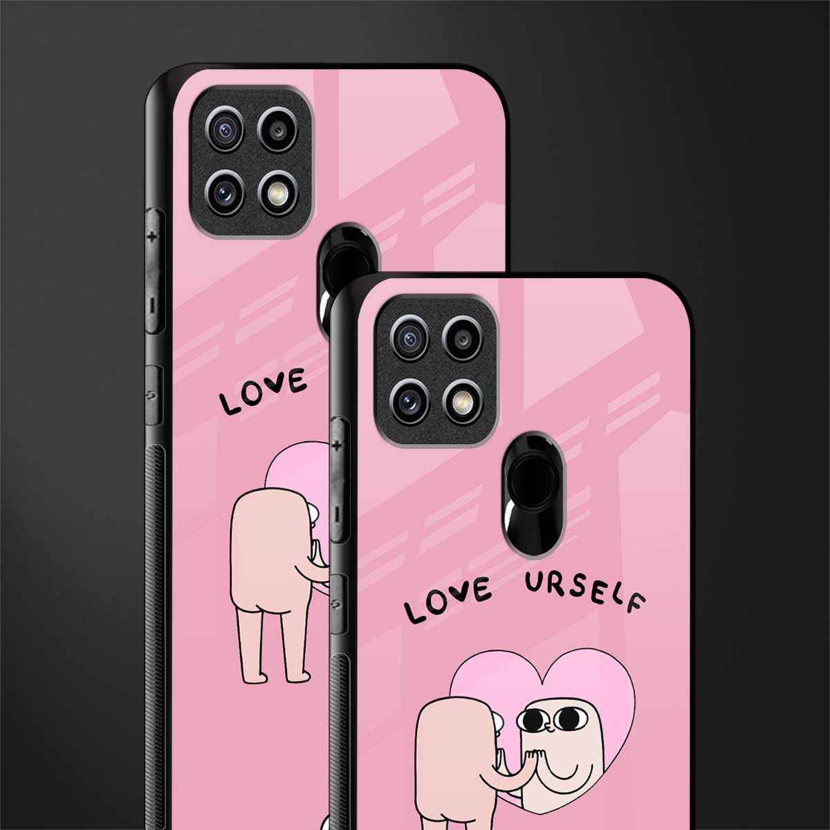 self love glass case for oppo a15s image-2