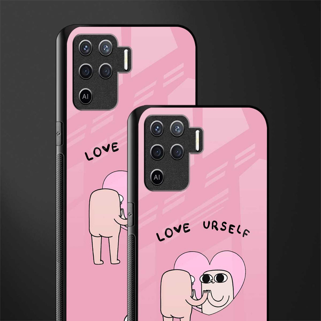 self love glass case for oppo f19 pro image-2