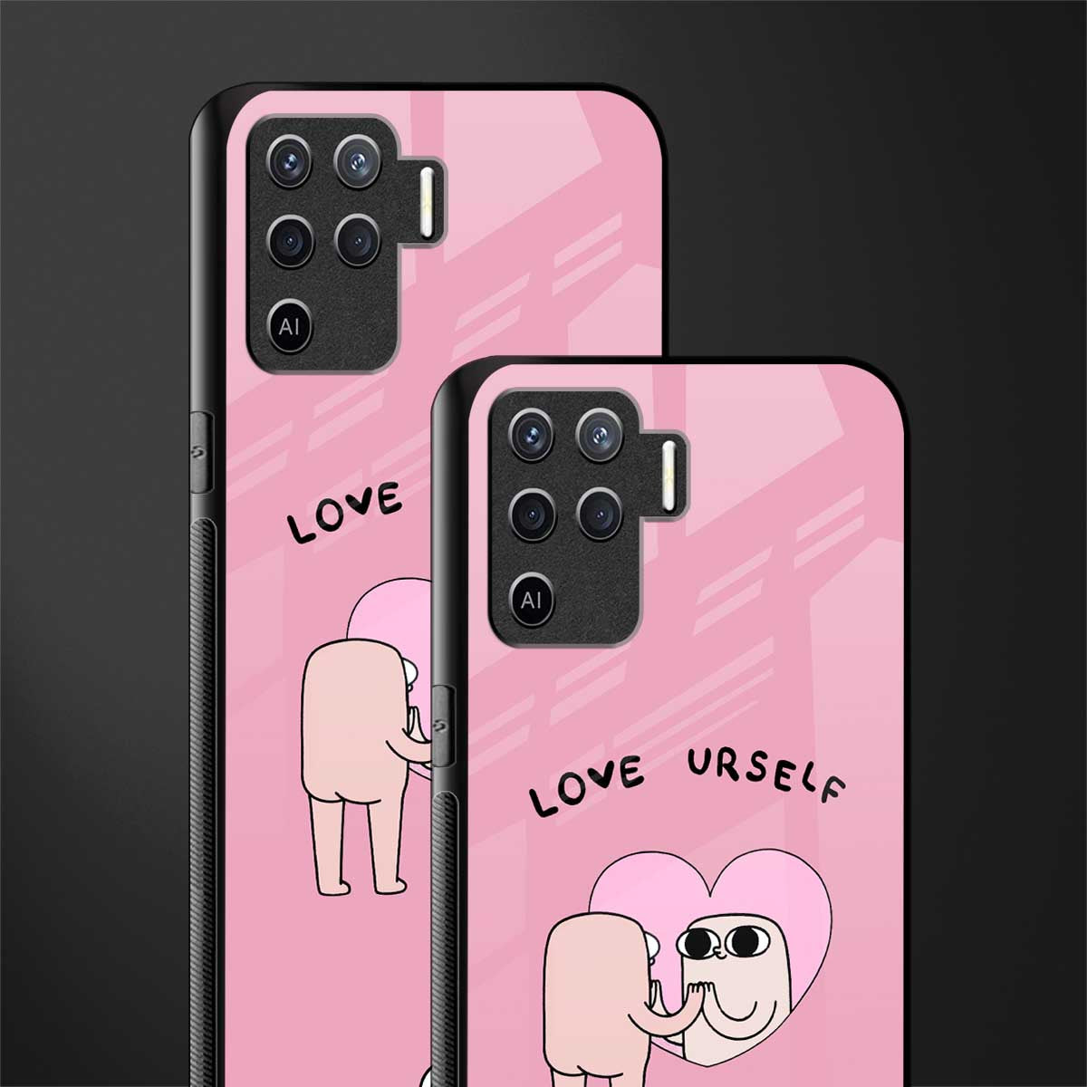 self love glass case for oppo f19 pro image-2
