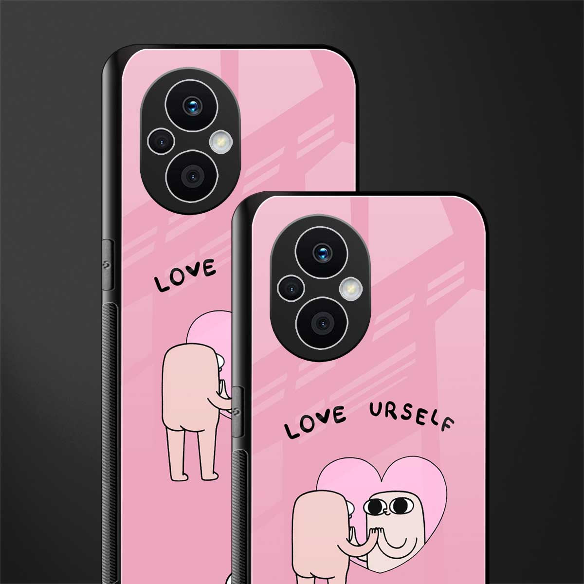 self love back phone cover | glass case for oppo f21 pro 5g